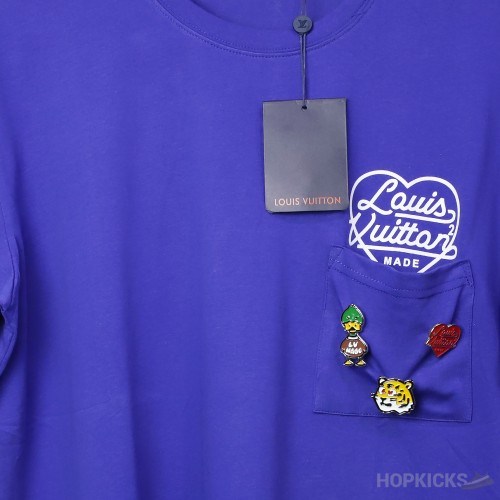 L*V Made Front Pocket Badges Blue T-Shirt